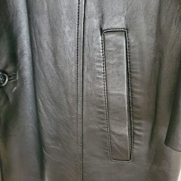 MANTLES Black Leather Jacket - Picture 4 of 14